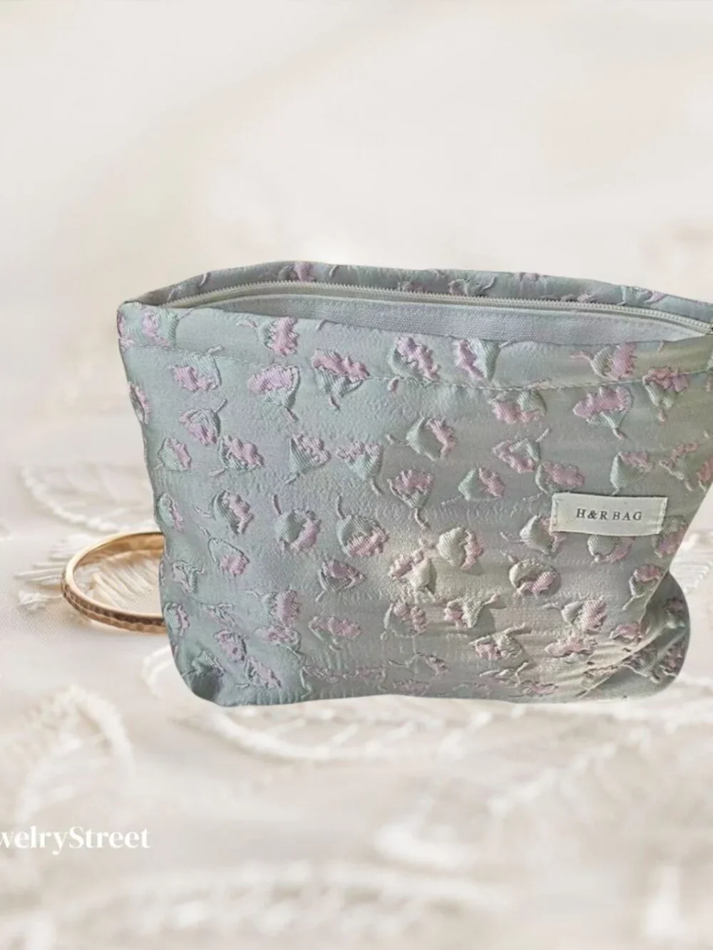 Floral flower make up bag
